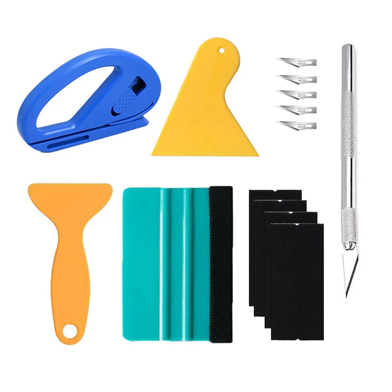 

Car Film Wrap Tool Kit Vinyl Spatula Vinyl Scraper Cutter for Vehicle Window Tint Car Accessories Wrapping Tools Squeegee Set