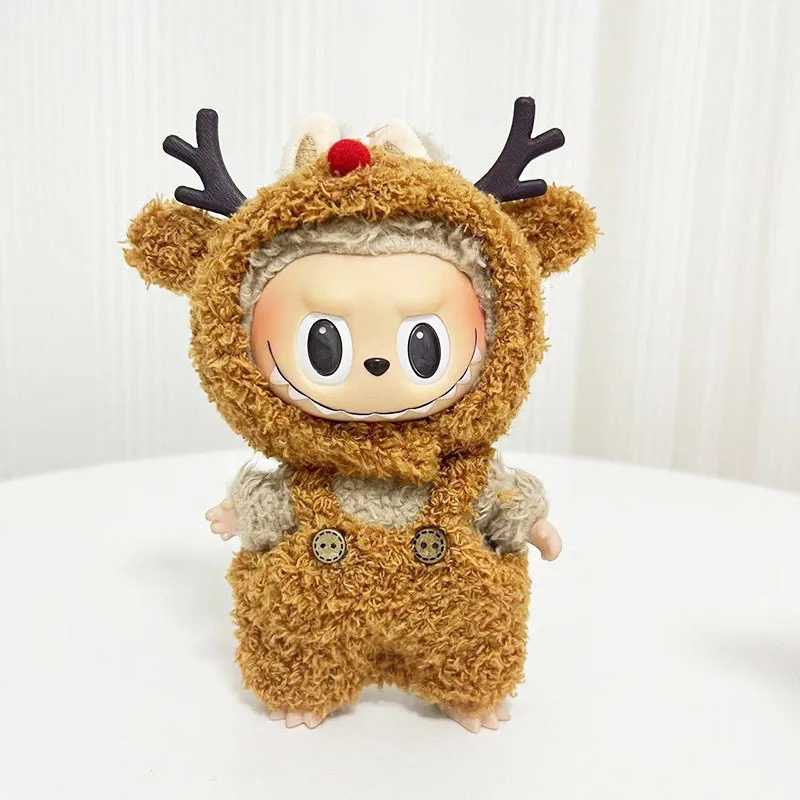 thumbnail image 1 of Ropa para muñecas en miniatura de 17 cm, sin muñeca, mono de oso marrón, conjunto de ropa de jardín de infantes, atuendo para muñecas ídolos Kpop Exo Labubu, llavero, 1 of 5
