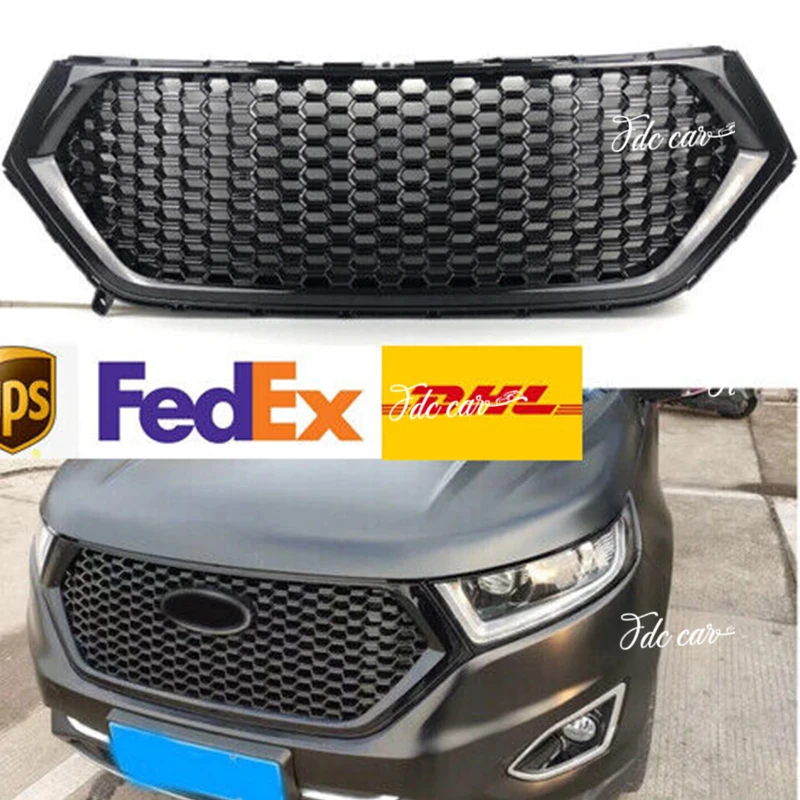 

Черный передний бампер для Ford Edge 2015-2018, сетчатая решетка для гоночных гонок, решетка SEL Sport Utility, титановый спортивный внедорожник