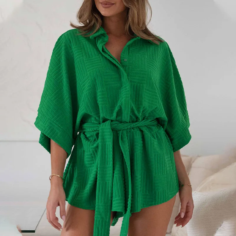 

Solid Color Casual Loose Summer Short Jumpsuits For Women 2023 Fashion Women's Oversized Belt Jumpsuit One Pieces Female Outfits