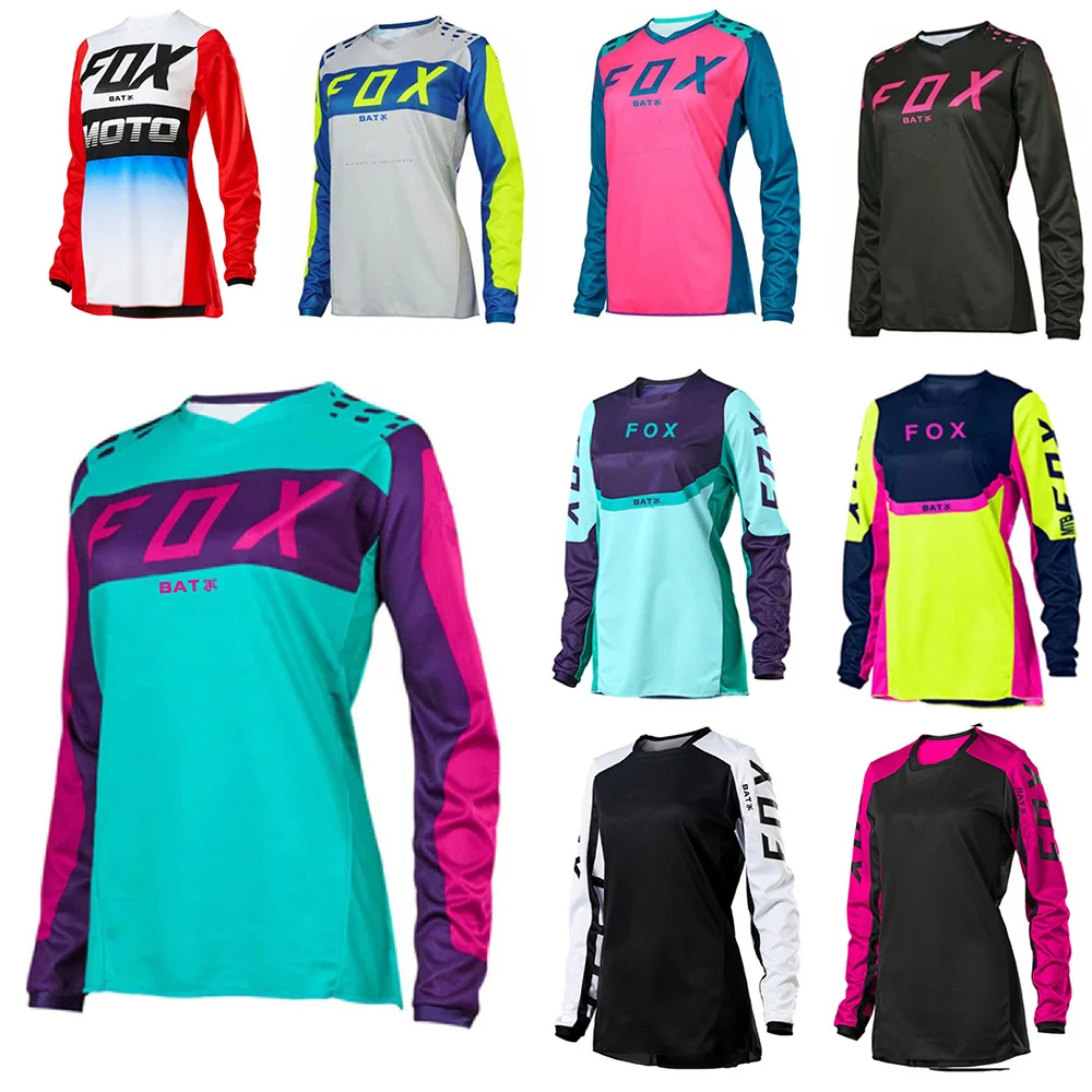 Women's MTB Bat Fox Downhill Jersey Motorcycle Motocross Bike Quick Dry