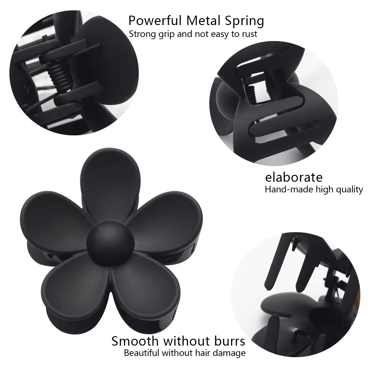 Hair Clips 3Pcs Women Fashion Flower Hair Claw Clips Matte Hair Clips Girls Non Slip Hairpins for Thick Women Accessories