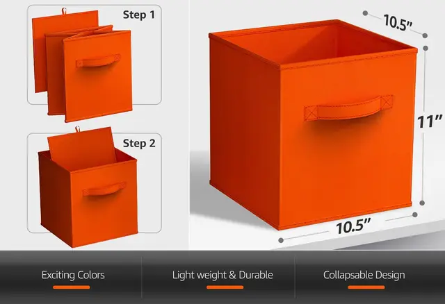 16407-bc876e.jpg Cube Storage Bins for Drawer and Closet Organization in Purple Green Orange Set of 6