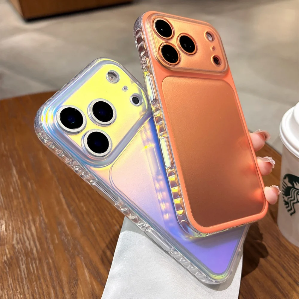 Luxury Aurora Laser Gradient Matte Case with Camera Control Button Cover