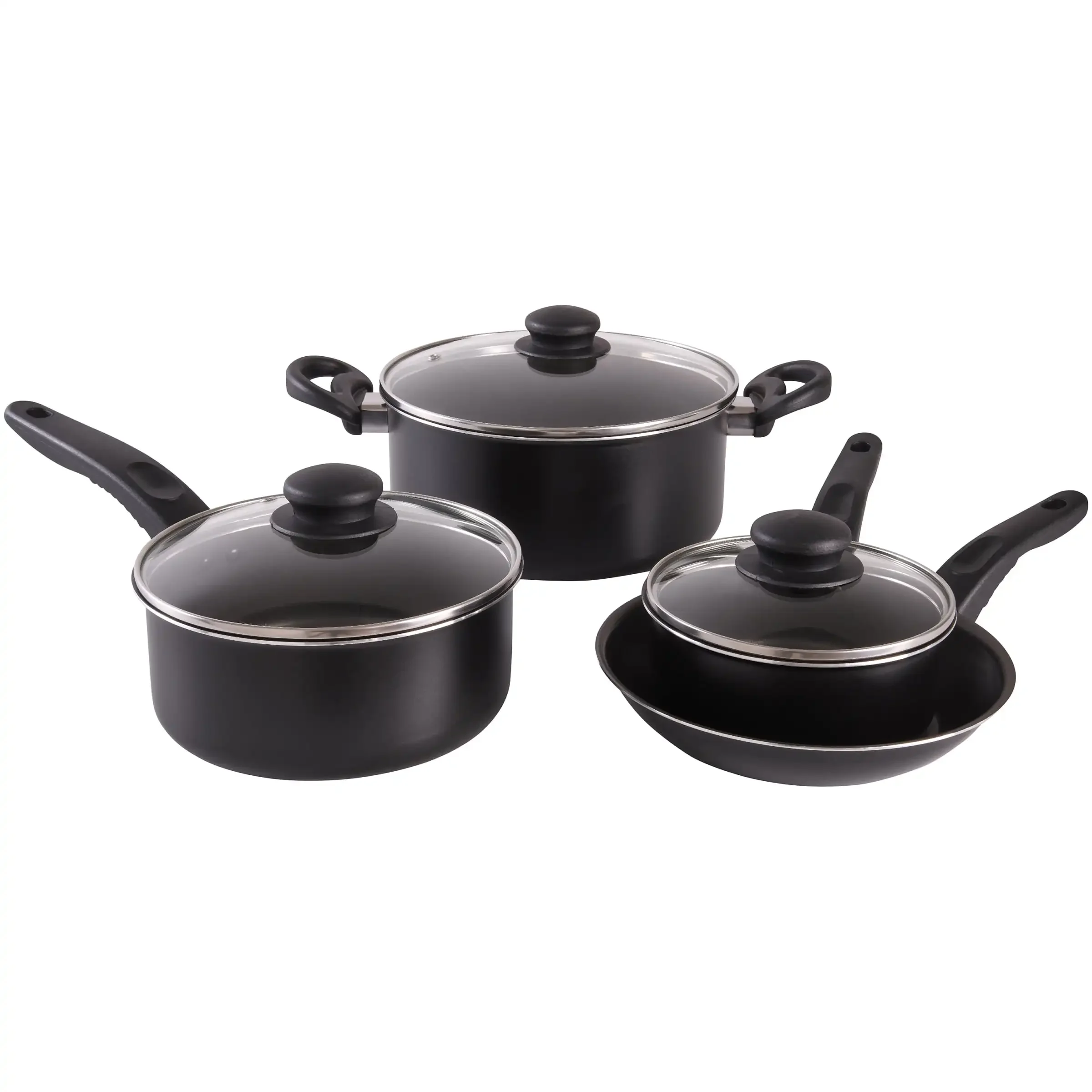 Enamel 7 Piece Black Cookware Set black pots new model pots different  design tenere - AliExpress