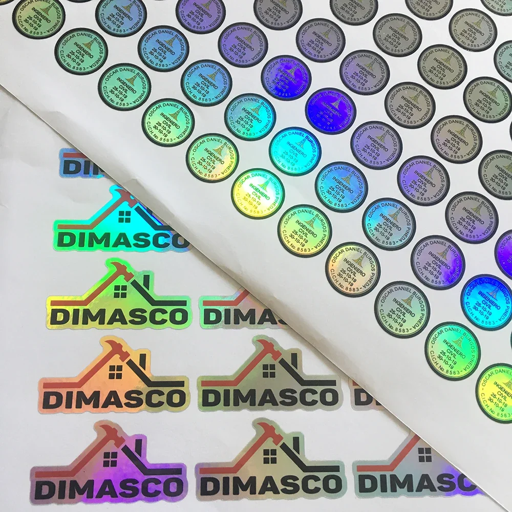 Shirley 100pcs/lot waterproof laser stickers holographic printing Packaging Labels Aesthetic Phone Laptop Decal