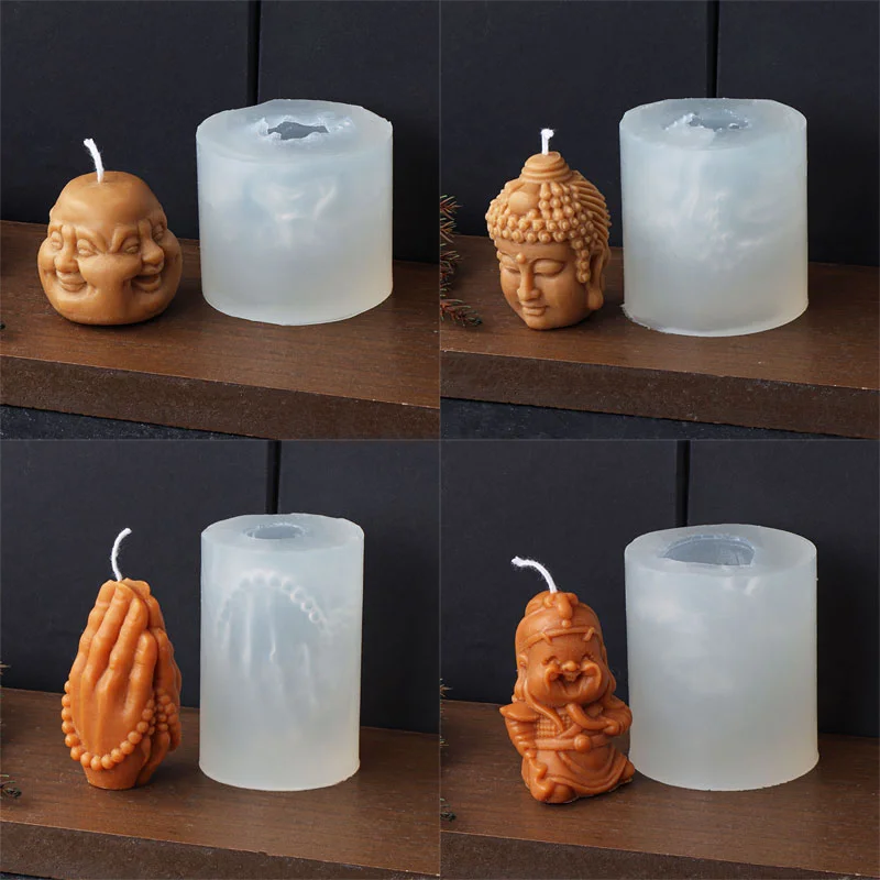 Buddha Silicone Candle Mold Handmade Statue Soap Resin Plaster Making Set Human Body Goddess Chocolate Ice Mould Home Decor Gift
