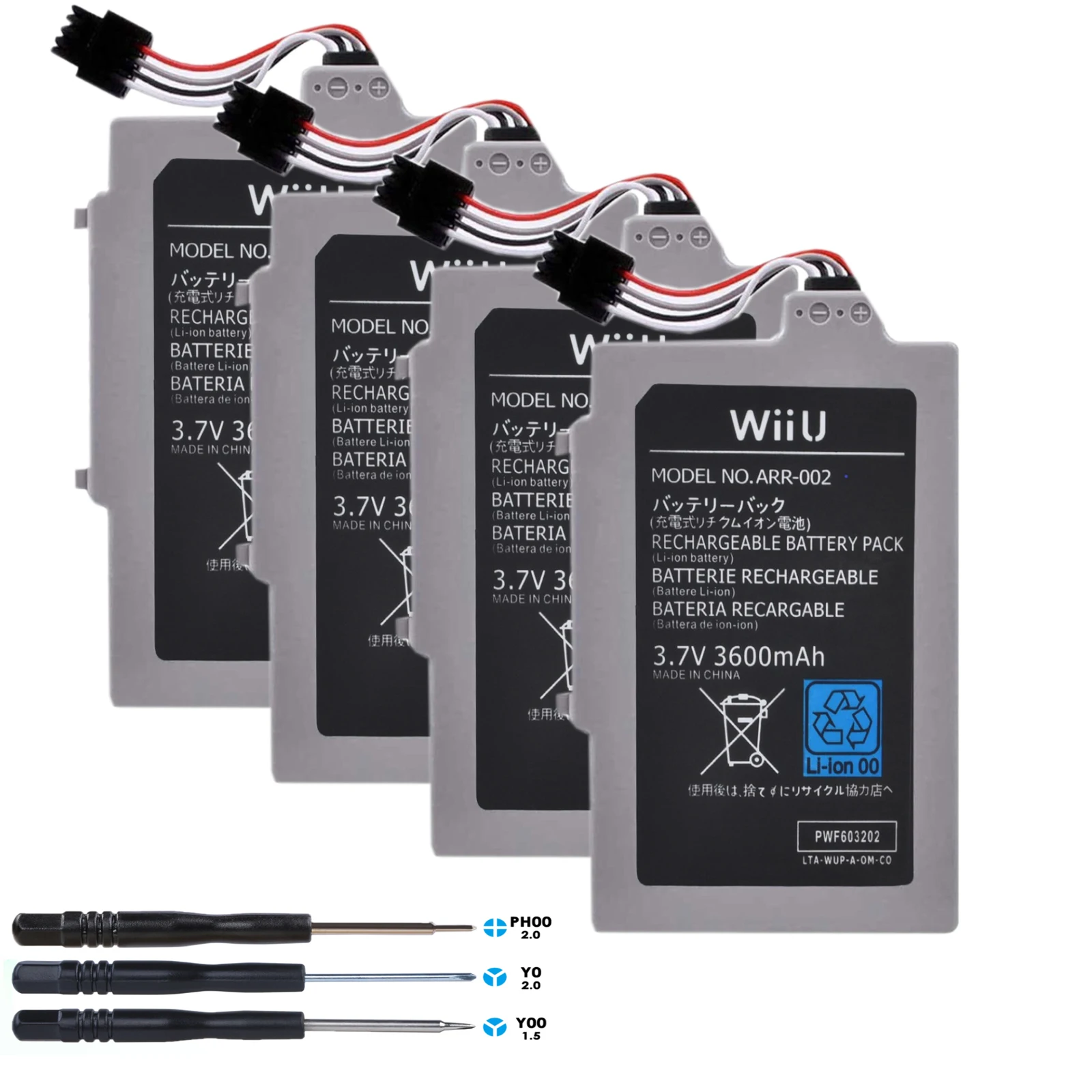 Arr-002 Batteria Agli Ioni Di Litio Da 3600Mah Per Nintendo Wii U Wii-U Wiiu Gamepad Controller Joystick Batteria Con Cacciavite