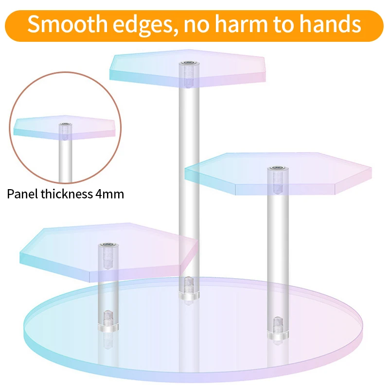 7-Tiers Acrylic Display Stand Cupcake Dolls Jewelry Storage Rack Cosmetic Display Holder Desktop Organizer Wedding Party Decor 4