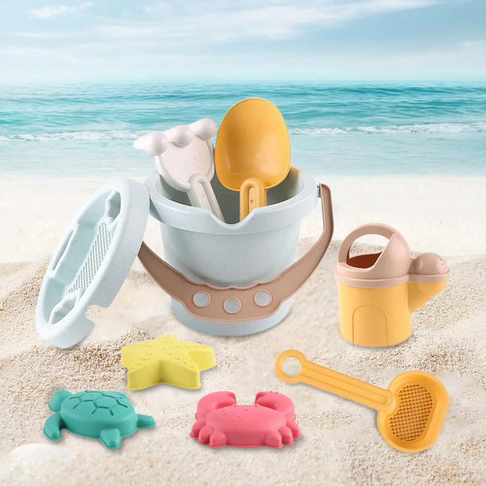 9x Children\'s Beach Toys Sand Toy Sand Beach Bucket for Child Kids Birthday