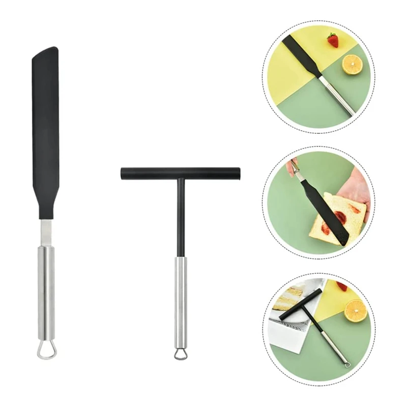 304 Stainless Steel French Crepe Spreader Pancake Like Batter Spreading Tool For Kitchen + Spatula