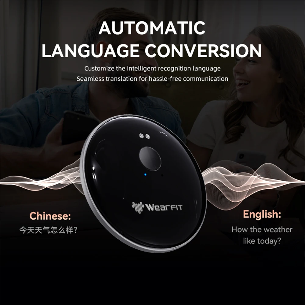 Smart AI Phone Assistant Language Voice Translator Bluetooth-Compatible 5.4 Real-time Face To Face AI Translator 144 Languages