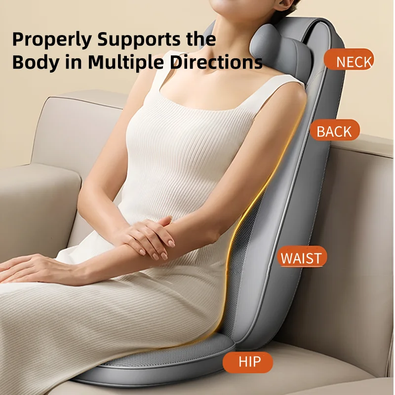 Shiatsu Full Body Massager with Heat Massage Chair Pad Kneading for Neck Back Shoulder Massage Cushion Seat Home Office Use Gift 4