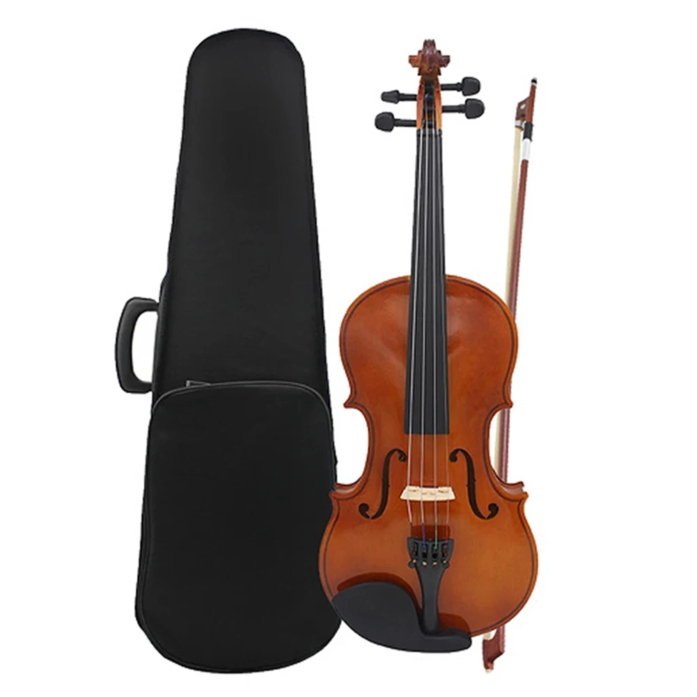 4/4 Full Size Solid Wood Violin Set Case Bow Extra Strings Rosin Tuner for Beginners Kids & Adults, acoustic violin,violin accessories