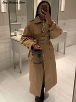 Chic Punk Trench Coat For Women Full Sleeve Loose Hooded Crop Coat Lapel Bat Sleeve Long Coats 2025 New Lady Y2k Fall Outwears 4