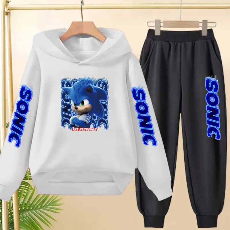 Jungen- und Mädchen-Sportbekleidung, lange Hemden mit Kapuze, modische Sportbekleidung, neue Herbstmode, lange Hosen, Thermohosen, 3–13 Kinder