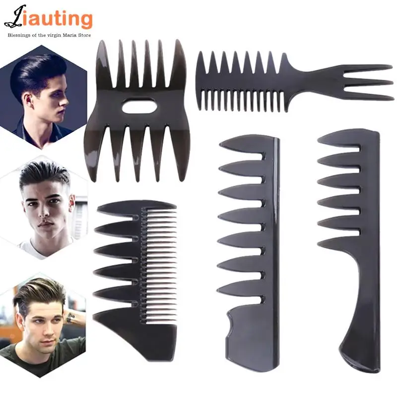 

Wide Teeth Hairbrush Fork Comb Men Beard Hairdressing Brush Barber Shop Styling Tool Professional Salon Accessor Afro Hairstyle