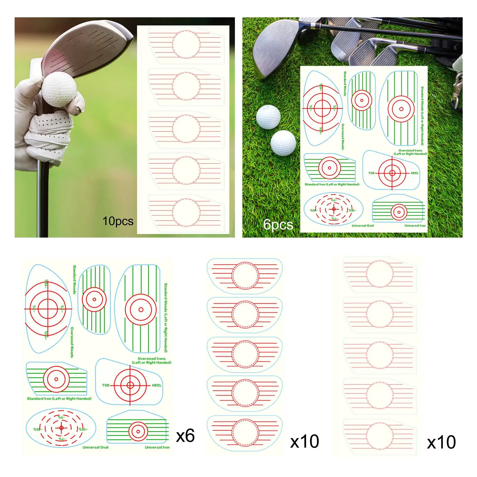 Golf Driver Impact Tape Labels Self Teaching Golf Club Impact Tape Stickers