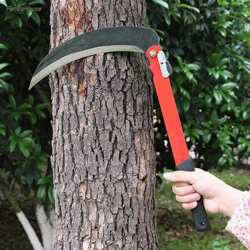 

Long Handle Agricultural Folding Sickle Cutting Wheat Lawn Mower Gardening Grass Weeding Knife Farm Scythe Sickle Garden Tools