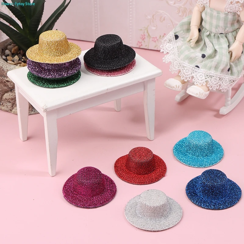 

5 шт. 1:12 миниатюрная блестящая маленькая шапка для кукольного домика, Мини-куклы, игрушка, шапка, украшение, кукольный домик, декоративная маленькая шапка, аксессуары, детская игрушка