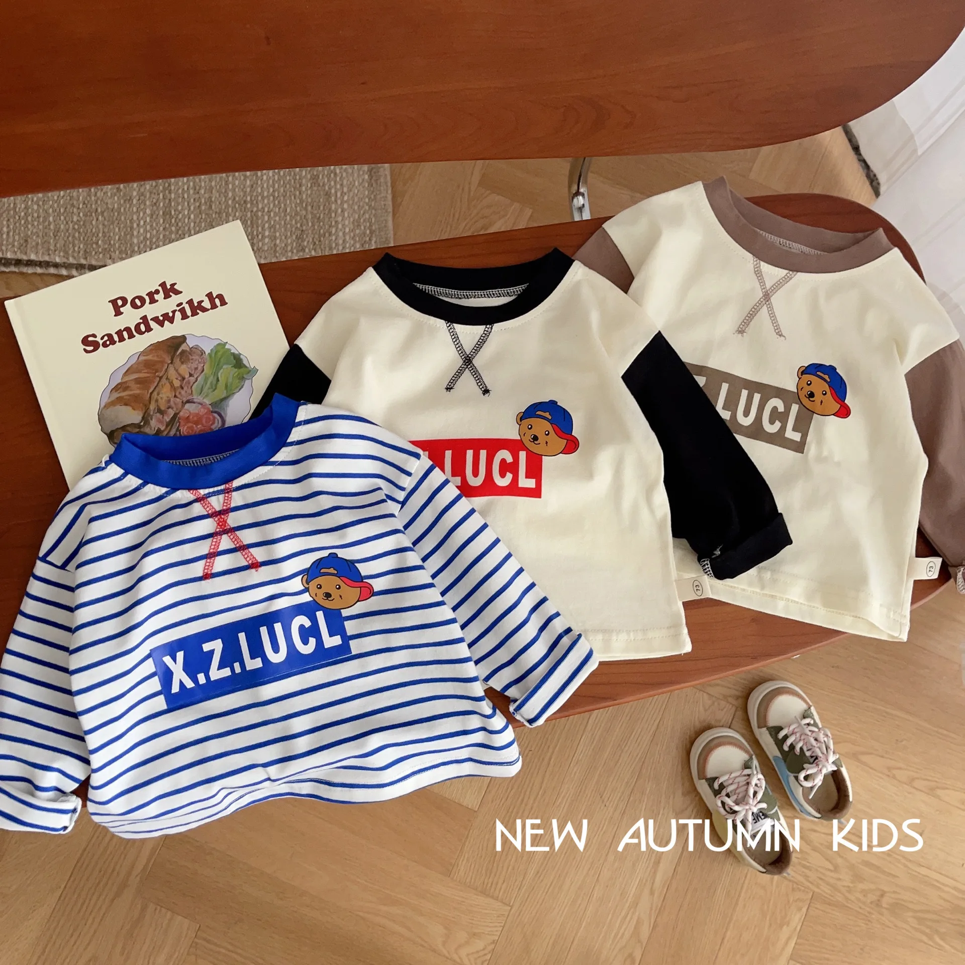 

Baby Girls Boys Long Sleeved T-shirt Kids Cartoon Print Top Tees 2023 Spring Fall Bottoming Children's Cotton Clothing Casual
