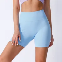 Seamless Gym Sexy Shorts Woman Summer Sport Fitness Shorts Thread Striped Skinny Activewear Running Compression Shorts 2