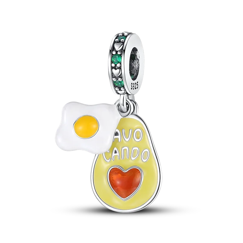 

Женский браслет из серебра 100% пробы, с фруктами и авокадо