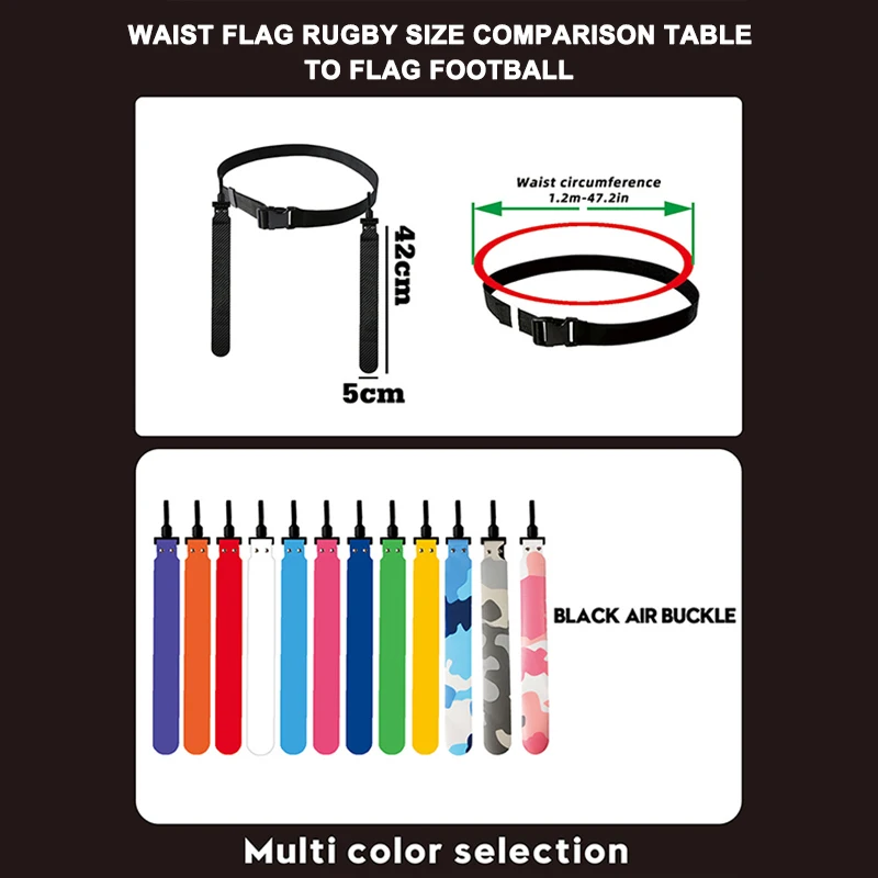Description Picture 2 of itemAmerican Football Match Training Buckle Belt Adjustable Rugby Flag Tag Waist Strap