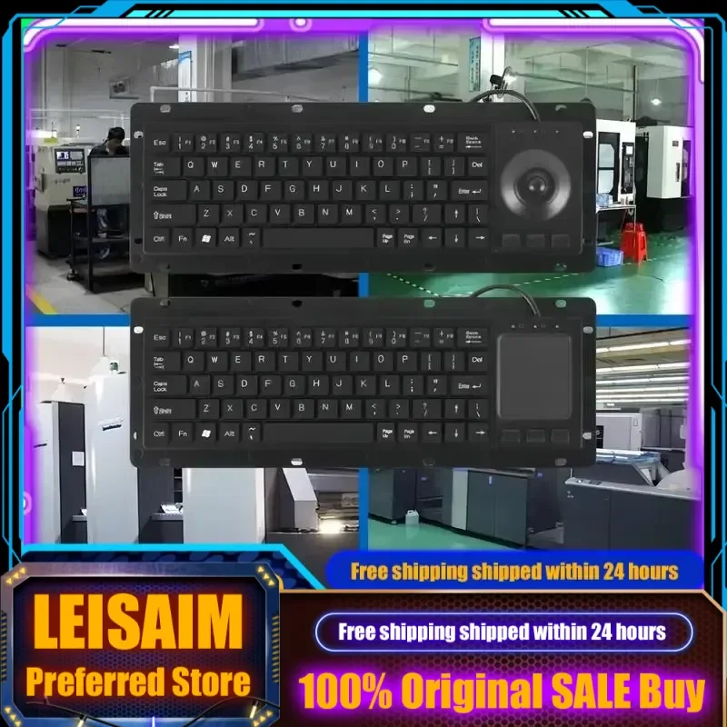 Integrated Wired Industrial Keyboard with Touchpad Mouse Inlaid Anti-Static Anti-Interference Magnetic Ring for Computer Office - 2
