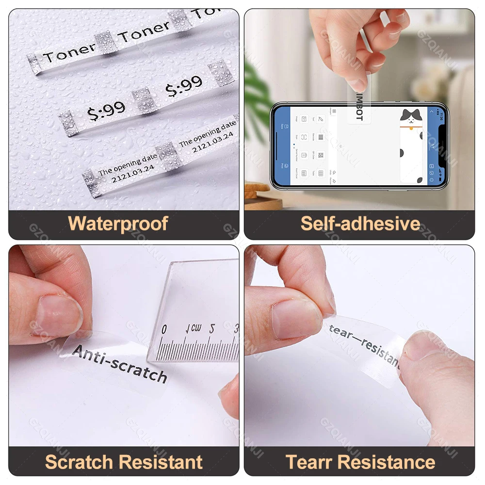 Niimbot D110 D11 D101 Transparent Label Paper Clear Waterproof Oil-proof Name Sticker Self-adhesive Printing Book Food Date Note