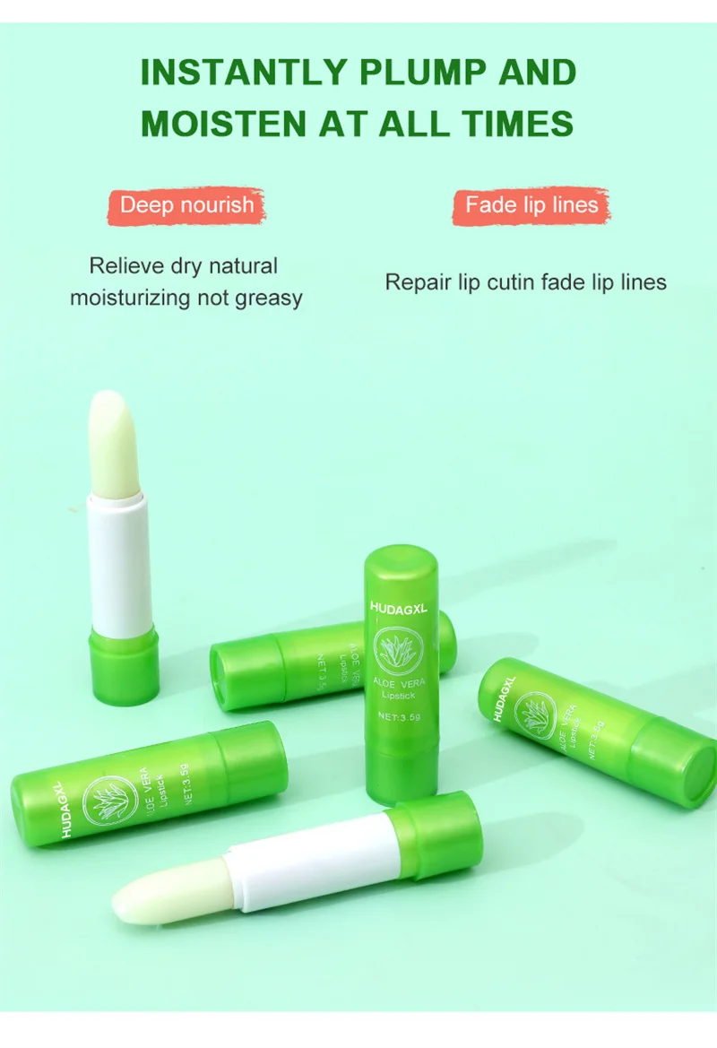 Long Lasting Smooth Aloe Color Changing Lip Balm Aloe Vera Lipstick Moisturizing, hydrating, waterproof and cracking Aloe Vera Lip Balm_voghion.com