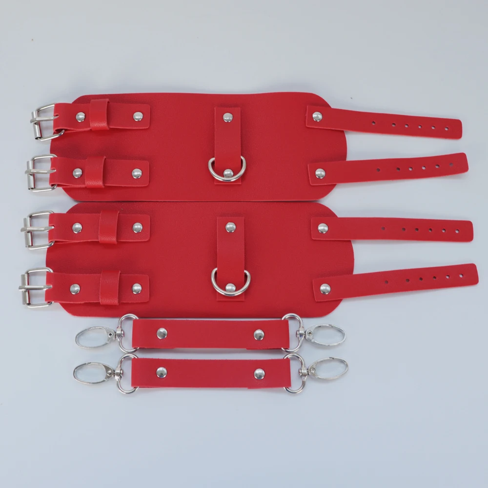 1 pair Black Soft PU Leather Handcuffs Restraints Sex Bondage Sex Products Ankle Cuffs Bondage Slave Sex Toys for Couple
