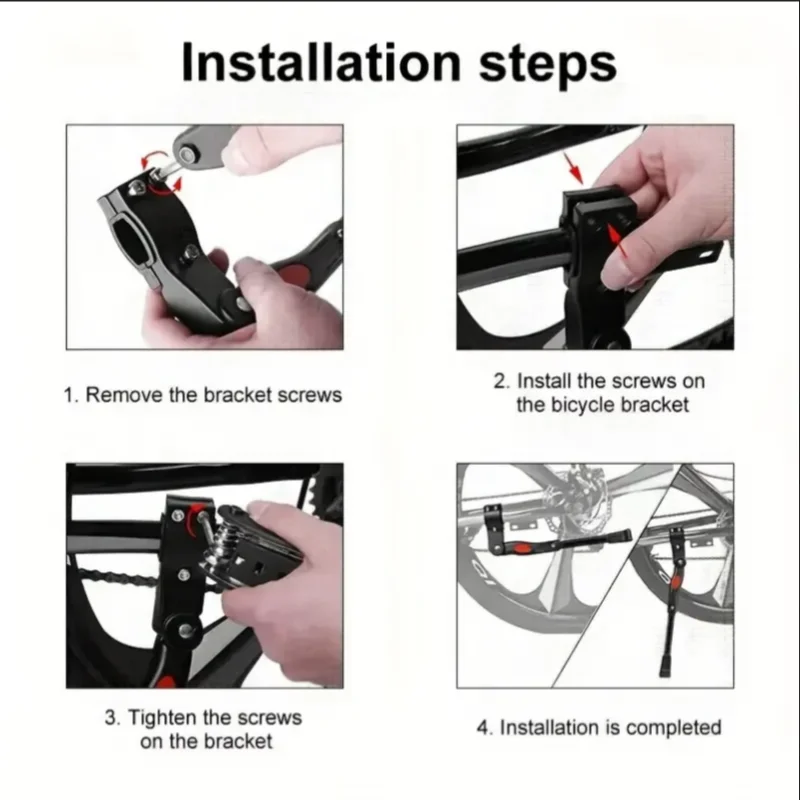 Bicycle Kickstand Aluminum Alloy Kickstand Bicycle Rear Bracket Adjustable Length MTB 26 Inch Bicycle Side Support