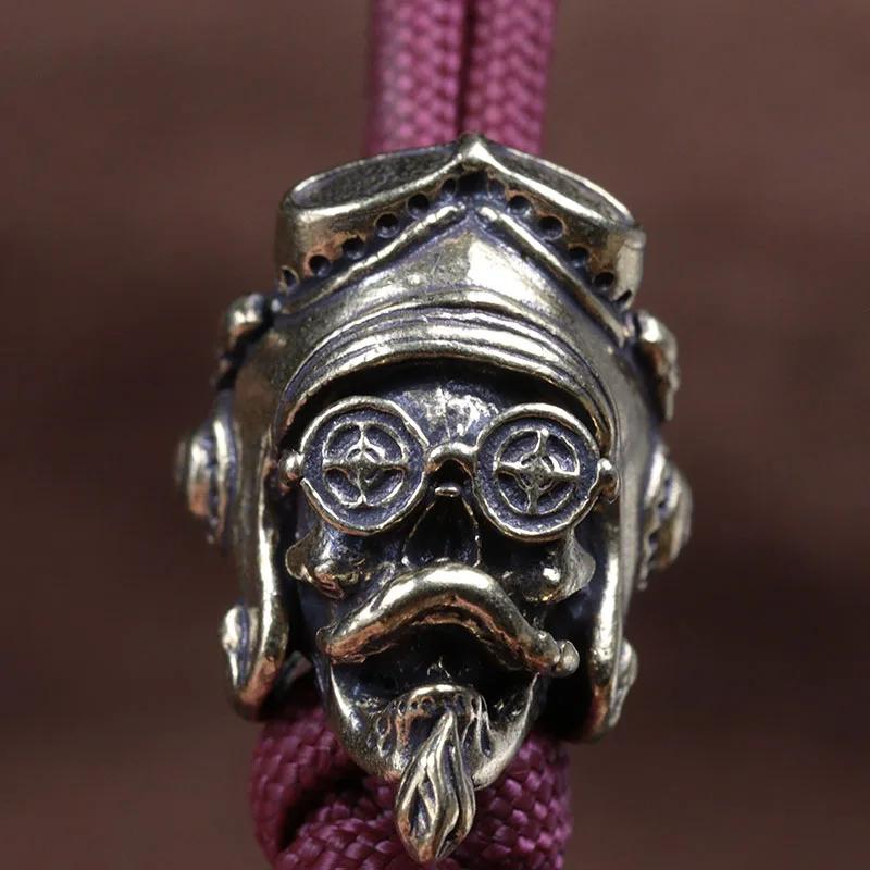 Pendentif Soldat Crâne En Laiton Et Argent 925 – DIY Perles Pour Bracelet Ou Longe