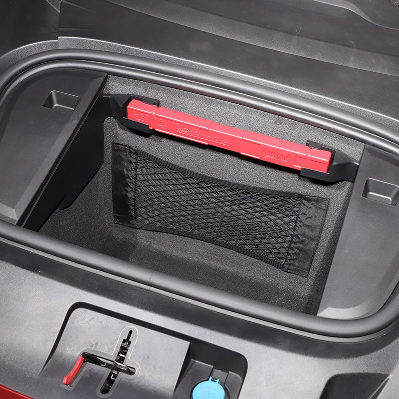 For Porsche Taycan 2019 2020 2021 2022 Polyester Black Car Trunk both sides Storage Mesh Bag Cargo Storage Net Car Accessories - 3