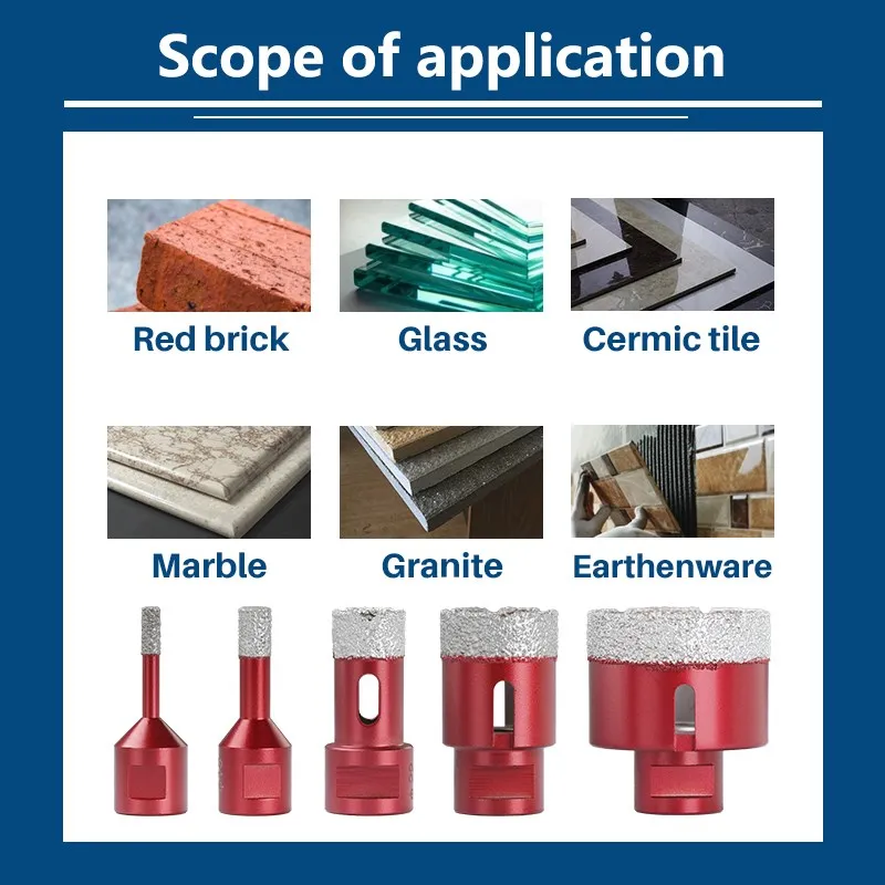 Diamantboor, Gatzaag Boor Gereedschap voor Glas/Tegel/Keramiek/Marmer/ Porselein Knippen, Holle Core Boor Bits Diamantboor, Gatzaag Boor Gereedschap voor Glas/Tegel/Keramiek/Marmer/ Porselein Knippen, Holle Core Boor Bits