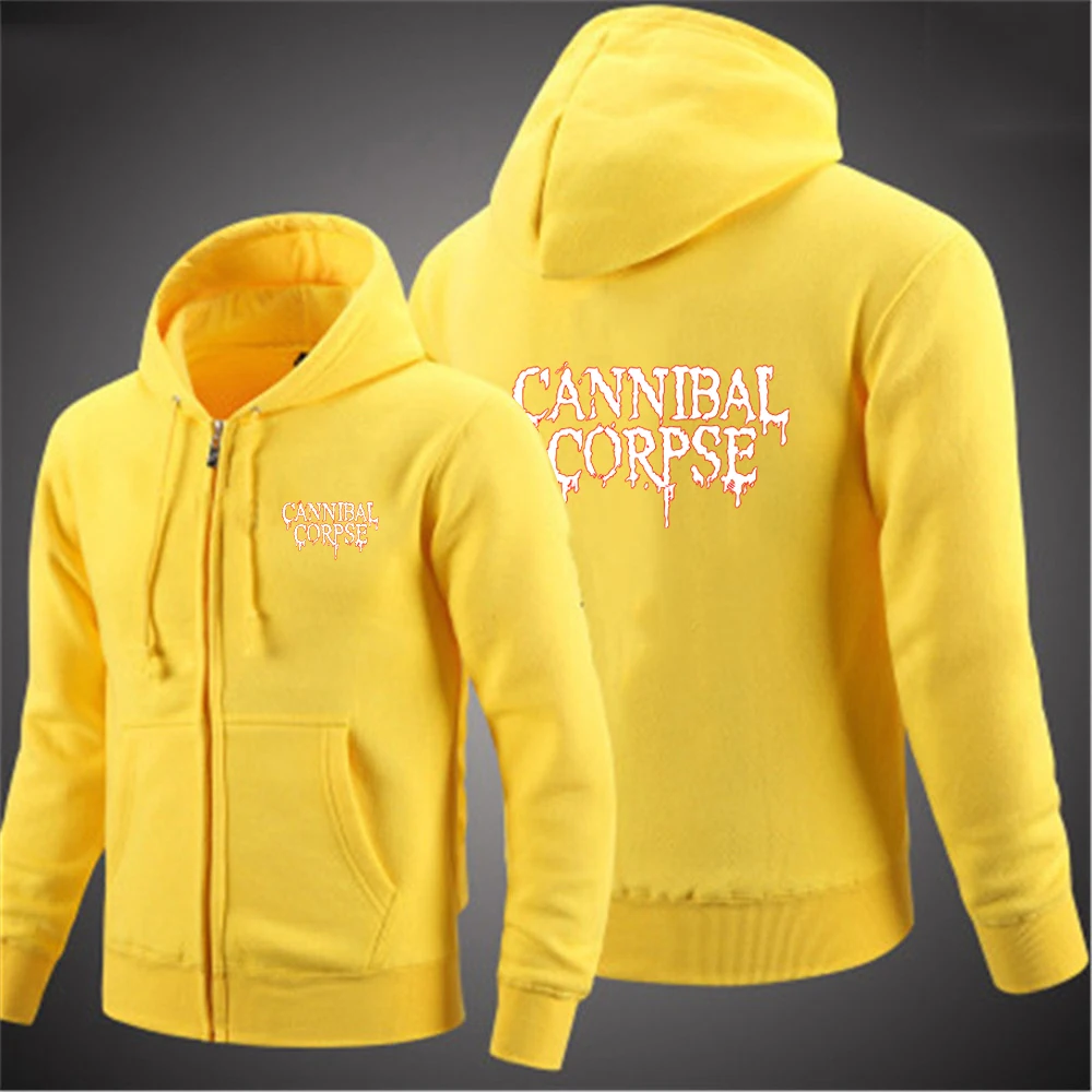 Men's Long Sleeve Hooded Hoodies with Zipper and Drawstring