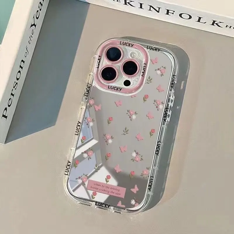 Cherry Blossom Shockproof Mirror Cover Phone Case