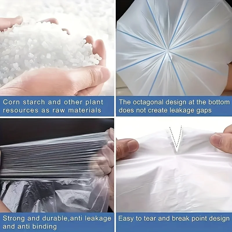 Versatile Roll Design Plastic Trash Bags - Pack of 50 for Home, Office, and Outdoor Use