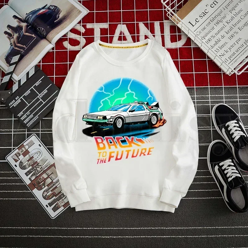 

Back To The Future 90s Ullzang Sweatshirt Print Trend Mens Clothes Hip-Hop Male Crewneck Men