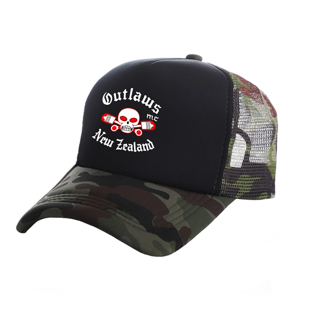 Outlaws MC New Zealand Trucker Caps Men Baseball Caps Cool Summer Mesh Net  Hat Snapback Hats