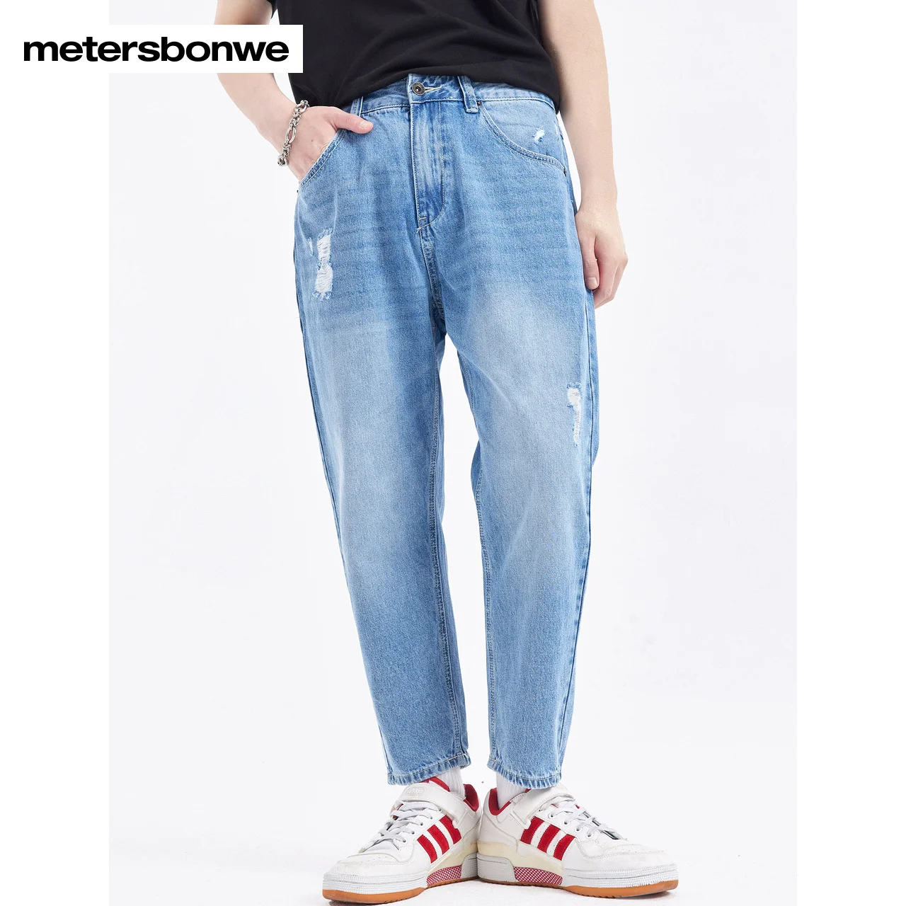 Metersbonwe Jeans Men Summer Basic Denim Pants Classic Washed Trousers Male Simple Design 100 Cotton Trousers Brand