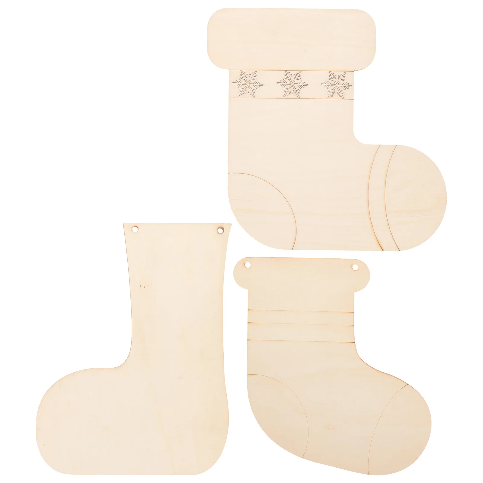 

3Pcs Wooden Sock Shapes Wooden Embellishments Unfinished Wooden Craft Tags