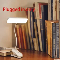 LED Clip - On Desk Lamp with Eye - Friendly Lighting, 360° Flexibility, USB Rechargeable & Plug - in Dimmable for Bedroom, Study, Reading (WHITE)
