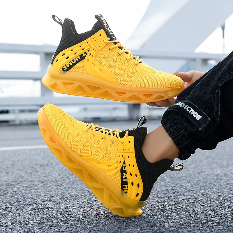 Men's Sports and Casual Shoes - Plaid and Fashionable, Breathable Mesh Upper, with Cushioning Support, Non-Slip Eva Soles, Laces, Low-Top Running Sneakers, Suitable for Training and Casual Wear