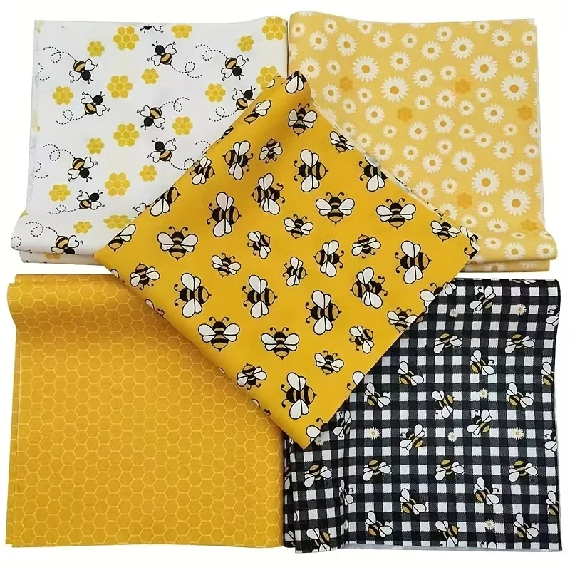 5pcs Fabric, Printed Fabric,  PreCut Fabric; Sewing Supplies For Patchwork Sewing And DIY Clothing Crafts - 5