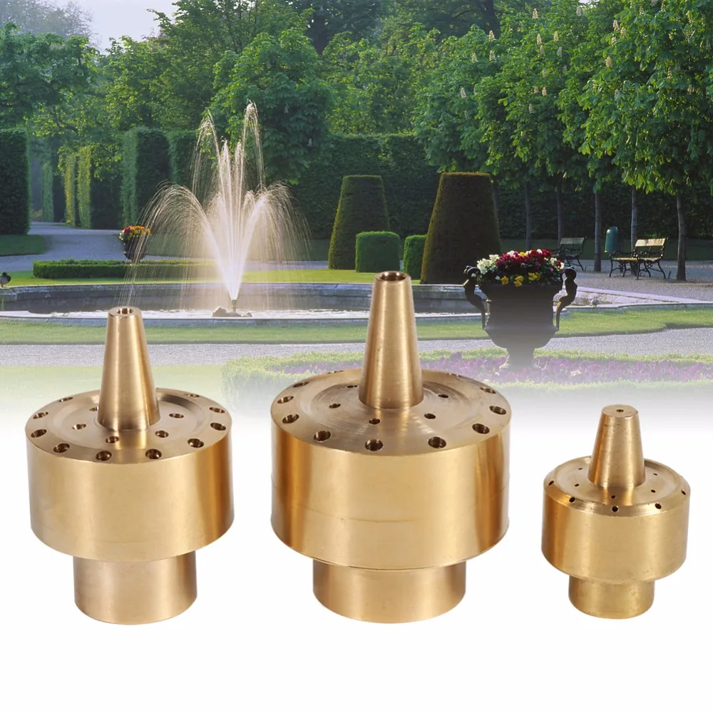 Brass Column Garden Fountain Water Nozzle Sprinkler Spray Head 1/2,3/4,1" 