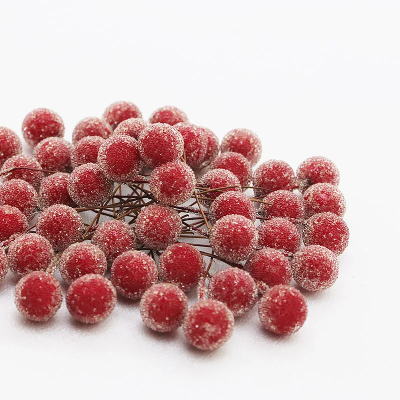 (50Pcs/pack)6cm Christmas Tree Crystal Berry Single Artificial Fruit Decoration Christmas Accessories Party DIY Christmas Gift