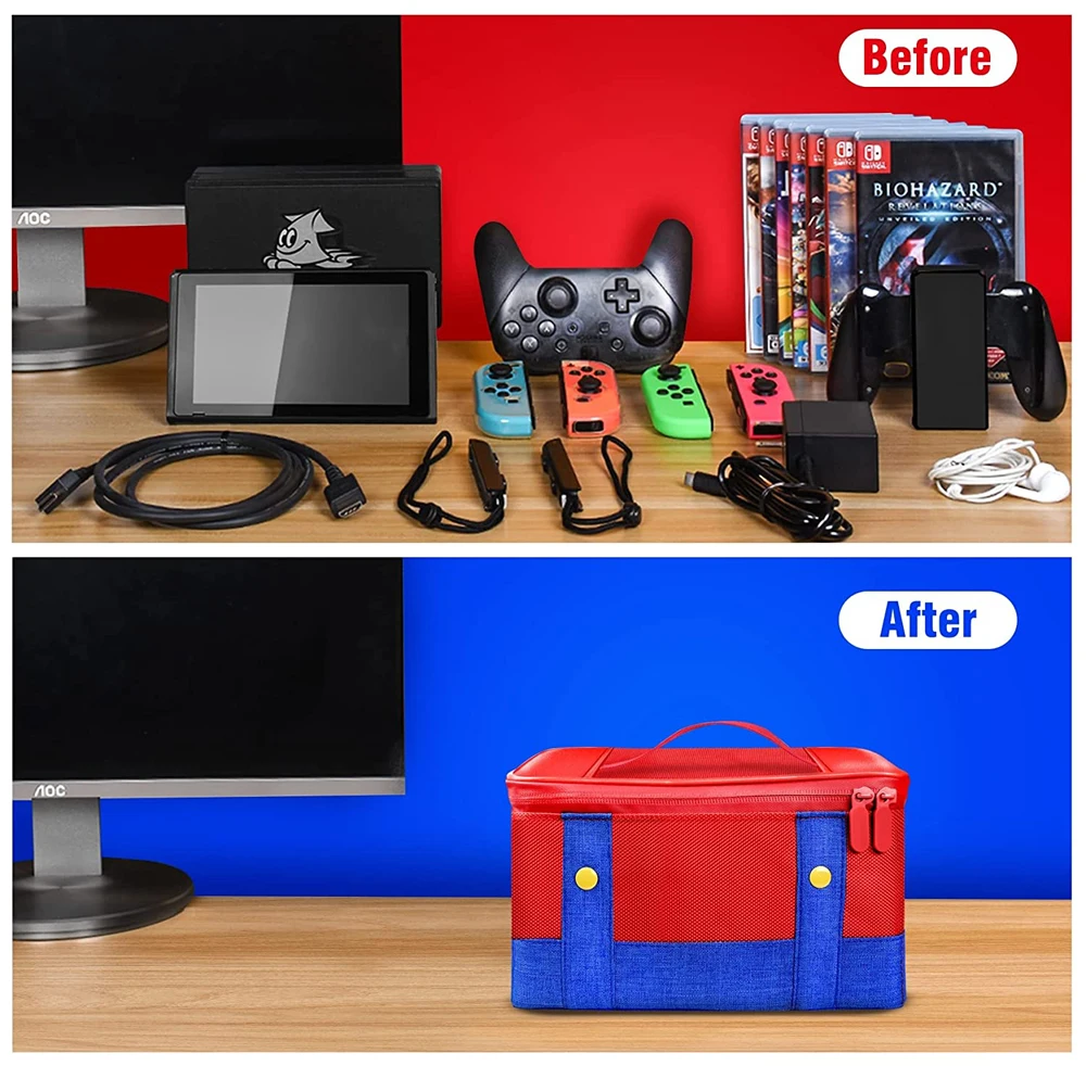 Large Carrying Case for Nintendo Switch OLED Console Pro Controller Travel Storage Bag Case Compatible Nintendo Switch Joycon