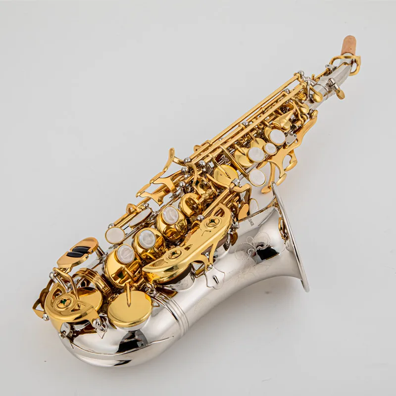SC-9937 Bb Soprano Saxophone Silver Plated A golden key